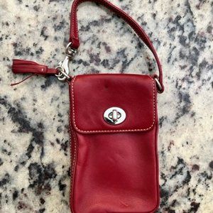 Coach Wristlet - Red Leather